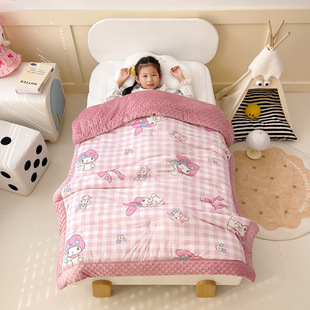 Class A Knitted Cotton Pea Velvet Children's Quilt Baby Quilt Baby Spring Autumn and Winter Kindergarten Nap Small Blanket