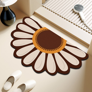 Flower Diatom Mud Floor Mat Household Bathroom Toilet Door Anti-Slip Mat Toilet Door Water Absorbent Quick-Drying Foot Mat