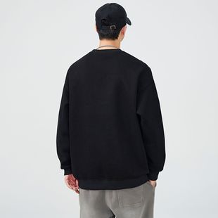 LKTM Men's# American Lazy Style Printed Round Neck Heavy Sweat Men's Fashion Brand Simple All-match Couple's Top