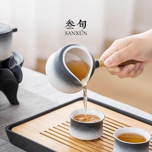 30-day (sanxun) High-end Light Luxury Mountain and Sea View Automatic Kung Fu Tea Set suit Home Lazy Tea Maker