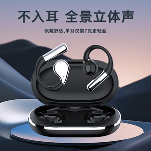 Cross-border private model explosion smart screen open ear-hanging LCD display noise reduction headset OWS sports bluetooth headset