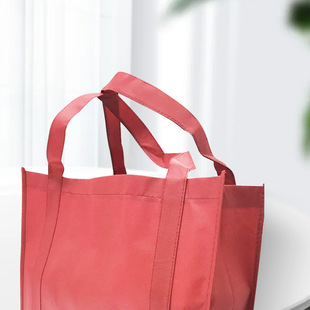 Spot non-woven tote bag thickened reinforced bag Red non-woven bag supermarket shopping bag manufacturers straight hair