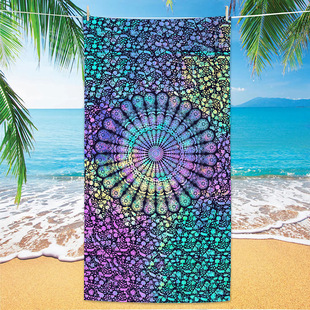 Cross-border ins style microfiber beach towel bath towel custom image printing digital quick-drying bath towel double-sided velvet outside