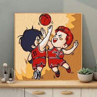 diy digital oil painting factory wholesale children's cartoon hand-painted filling oil painting stationery shop night market stall
