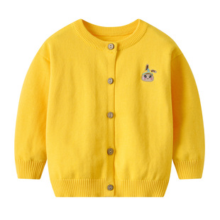 Children's Coat Pure Cotton 2024 New Arrival Autumn and Winter Stylike Knitted Cardigan for Boys and Girls All-Match Children's Baby Sweater