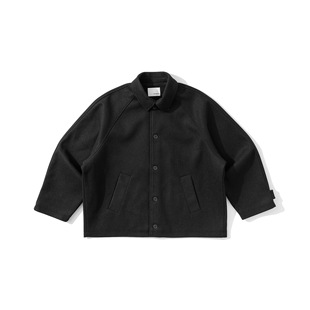 Japanese-style Unisex Maillard Retro Single-breasted Woolen Coat Men's Jacket Spring and Autumn Loose Raglan Sleeve Woolen Jacket