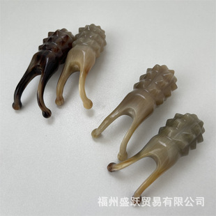Horn Comb Nose Beauty Device Horn Grenade Nose Scraper Solid Carved Hand Play Piece Eye Massage Acupoint Massage Nose Fork
