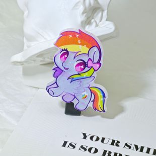 Cartoon Cute Super Q Pony Polly Acrylic Hairpin Side Duckbill Clip Girl's Headwear small size Broken Hair Hairpin