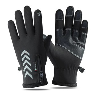 Ski Riding Gloves Men's Autumn and Winter Velvet Warm Cold-proof Anti-freeze Motorcycle Riding Handsome Touch Screen Cotton Gloves