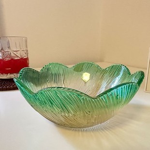 Pige Colorful Petal Glass Bowl Explosive Nordic Style Light Luxury High-value Salah Bowl Fruit Plate Living Room Ornaments