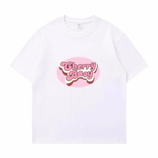 Cotton Cute Printed Short-sleeved Women's Summer Top Short-sleeved Women's Anti-penetration 230g Heavy T-shirt Women's Summer Top