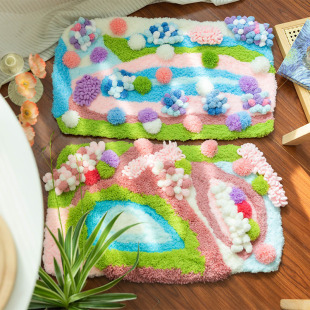 Handmade DIY Pink Dream Carpet Material Bag Homemade Decorative Decoration Floor Mat Birthday housewarming gift for novice