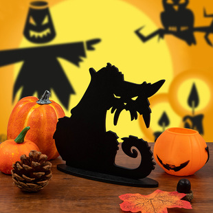 20.23 million Holy Festival New Scary Black Cat Desktop Ornaments Creative Home Wooden Crafts Decorations