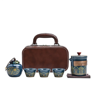 Portable Travel Kung Fu Tea Set Outdoor Ceramic Express Cup Japanese Style Teapot Camping Carry-on Tea Set