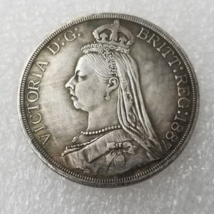 Антикварные поделки Великобритании 1887 Weir латуни серебрение из старого серебряного доллара серебряный круг оптом #164