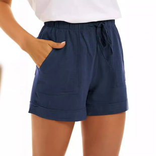 2024 Amazon wish European and American cross-border summer popular loose high waist wide leg urban casual women's shorts