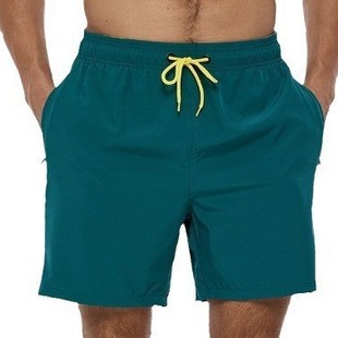 Cross-border New Summer Sports Leisure Solid Color Men's Four-point Shorts Breathable Lotus Leaf 3D Men's Beach Pants