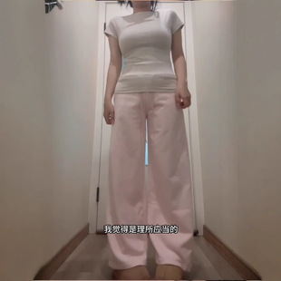 Ant Waist Casual Wide Leg Pants Women's Spring 2025 New Loose Straight Pants High Waist Dagging Long Sports Pants