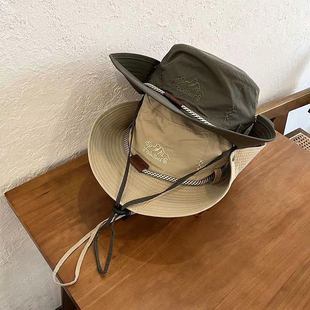Sunscreen Fisherman Hat Men's Big Head Wai Hat Men's Summer Outdoor Mountain Climbing Sun Hat Mountaineering Hat Cowboy Hat New