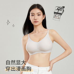 Enlarged Peach Cup Lucky Outer Expansion Underwear Women's Summer Thin Small Chest Chest Large Cartoon Chest Cotton Soft Support Bra