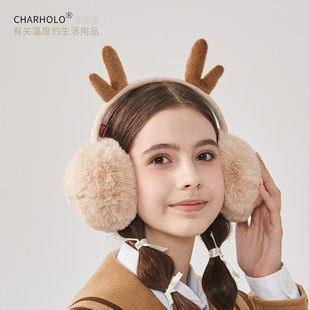 Chenghu snail 2023 Winter new warm earmuffs female cute antler headband earmuffs plush earmuffs Christmas earmuffs