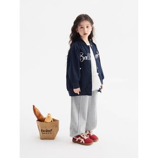 Girls' Baseball Suit 2025 Women's Coat Spring and Autumn New Baby Girl's Jacket Stylish Fashionable Bow Coat Top