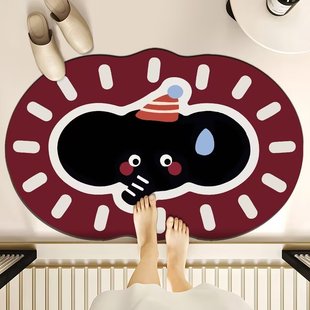 Cartoon Diatom Mud Style Floor Mat Household Bathroom Floor Mat Water Absorbent Quick-drying Toilet Foot Mat Entrance Door Mat