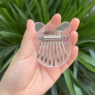 Musical Instruments Cross-border Gift 8-tone Mini Thumb Piano Kalimba Solid Wood Crystal Transparent Five-finger Piano Portable Finger Piano