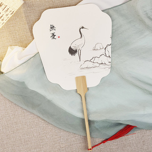 Antique Style with Picture Paint Fan diy Floating Paint Special PVC Fan Hand-painted Color Picture Ink Painting Wen Chuang Calligraphy Xuan Paper Fan