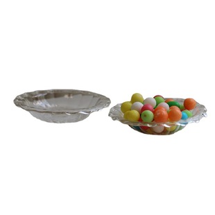 Micro glass plate cup saucer food play 12 points bjd6 points doll house small cloth tea set dessert fruit plate salad bowl