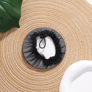 Factory direct children's hair net ballet art test black invisible hair net girls lace drawstring hair net