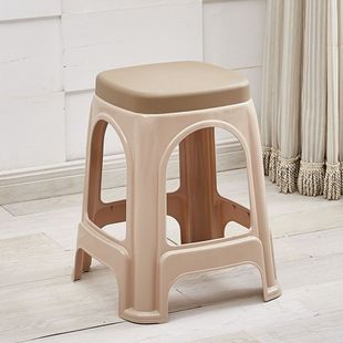Thickened Plastic Stool Household Living Room Large small size Round Stool for Adults Stacked and Stacked Square Plastic Stool for Shoe Changing