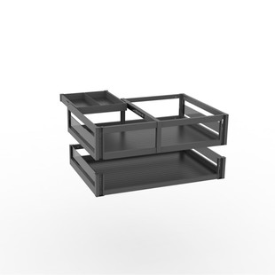 New Thickeneded Pull Basket Kitchen Cabinet Pull Basket Aluminum Alloy Half-Draw Full-Draw Three-Layer Double-Draw Mid-Draw Glass Bowl Basket