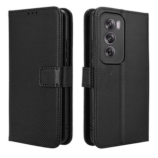 Mobile Phone Case for OPPO Reno 12 Reno 12 Pro 5G Diamond Pattern Leather Case Flip Card Lanyard Case