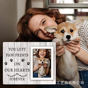 Cross-border wooden pet photo frame souvenir table wall-hanging cat dog photo frame home decoration pet photo frame