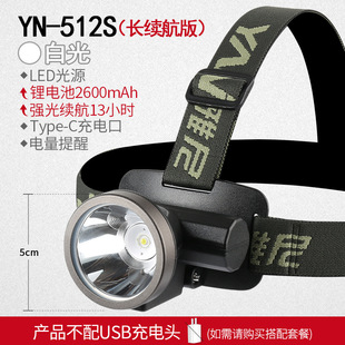 Yanni 512S Small Headlight Strong Light Charging Super Bright Headlight Fishing Ultra Light small size Lithium Miner's Lamp Night Fishing