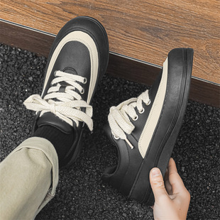 2024 New Niche Design Men's Shoes Student Fashion Sports Leisure Low-top Board Shoes Men's One Piece Hair X201
