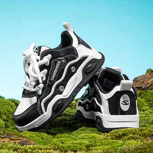 HOBIBEAR leather children's shoes autumn boys retro sports shoes rubber soft bottom casual shoes a generation of hair