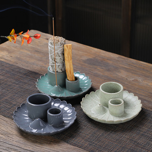 Peru Holy Wooden Tray Sage Tray Holy Wooden Holder Holy Wooden Candle Holder Candle Holder Ceramics Purification Utensils