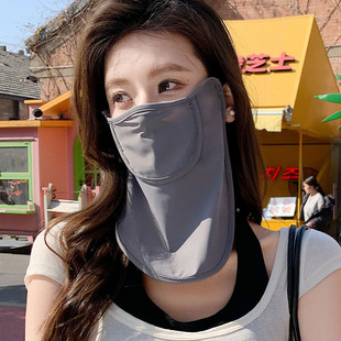 Summer Anti-ultraviolet Drinking Mask Breathable Neck Protection Ice Silk Sun Mask Female Eye Protection Corner Traceless Sun Mask