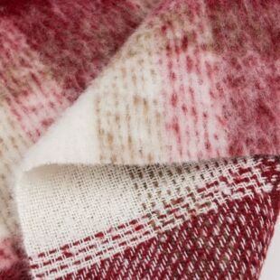 Full Polyester Single-sided Plush Autumn and Winter Plaid Fabric Yarn-dyed Internet Celebrity Women's Outwear Casual Wear Autumn and Winter