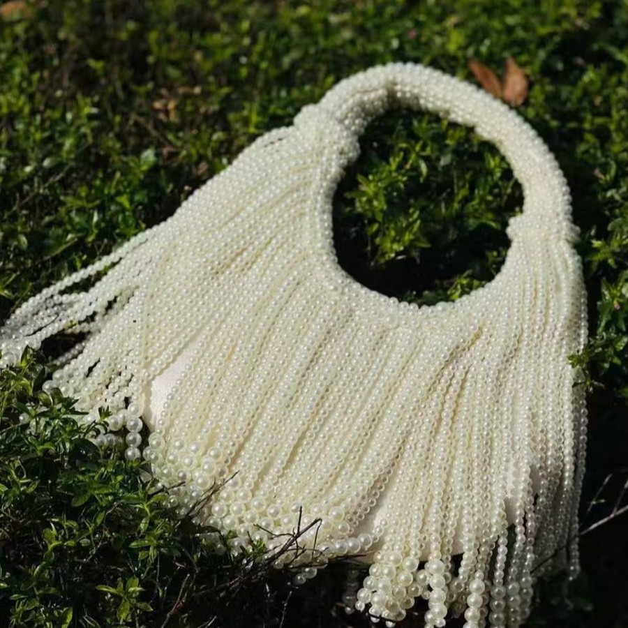 2026 New Trendy Versatile Luxury Handbag with Hand-Beaded Tassels for Parties, Weddings, and Everyday Use
