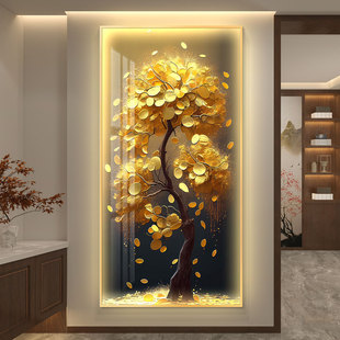 Fortune Tree Led Light Luxury Entrance Hallway Decorative Painting Simple Modern Hanging Painting Mural Away High-level Sense
