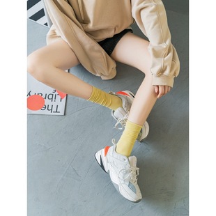 Silk Stockings Women's Spring Summer Autumn Korean Style Mid-tube Stacked Stockings Pilling Thin Japanese in All-match Candy Solid Color Ice Socks