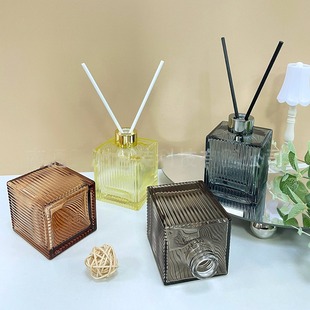 200ml вертикальная полоска стеклянная лавовая бутылка квадратная парфюмерная ароматерапия стеклянная бутылка разлив комнатная бутылка летучего масла бутылка