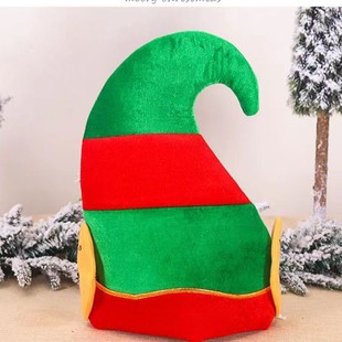Christmas Elf Hat Clown Hat Ears Red Green Striped Hat Christmas Party Decorations Elf Christmas Hat
