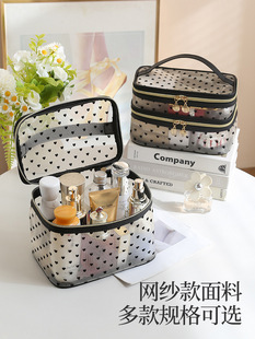 New Style Portable Cosmetic Bag with Love Inner Frame for Going Out, Cosmetic Storage Bag, Simple Mesh Cosmetic Bag for Travel
