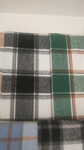 Polyester cotton flannel plaid fabric geometric jacquard polyester cotton yarn-dyed fabric clothing fabric