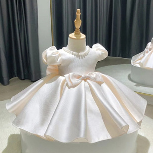 Girls' Dress Princess Dress Pontoon Children's Little Girl's Piano Costume Birthday Year Old Flower Girl's Wedding Dress Autumn