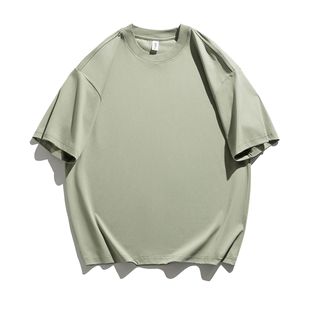 LKTM Men's # Летняя прохладная дышащая сплошной цвет тяжелый 260g рубашка с короткими рукавами